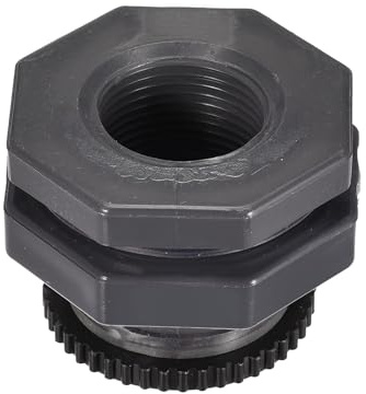 M METERXITY 1 Set PVC Passaparete Raccordo - Passaparete Filettato Acqua Serbatoio Connettore, con Spina Raccordo, Applica a Acquari, Secchielli per Pioggia, (Filettatura G3/4, Grigio)