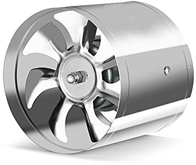 Ventilation Fans 8-inch Inline Duct Fan, 500CFM, Kitchen Powerful Oil Fume Ventilating Fan Household Window Type Duct Exhaust Fan With 7 Blades Bathroom Exhaust Fan Exhaust Fan ( Color : Silver , Size
