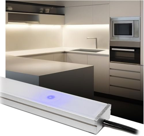 King Led - Barretta a Led su misura con dimmer touch per sottopensili - Personalizzabile da 30cm a 200cm con luminosità regolabile (120 cm, Luce Calda 3000K)