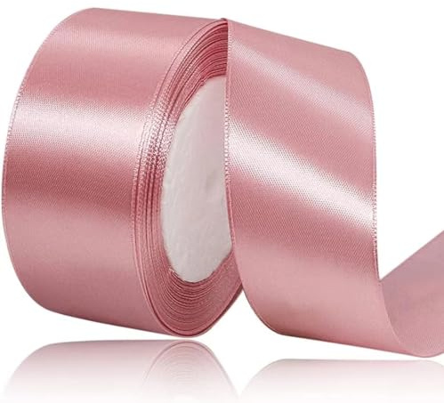 Presentband roséguld 40 mm brett, 23 meter satinband rosa tyg band konsthantverk, bröllopsdekoration, jul, hårbågar, buketter, födelsedag och presentförpackning