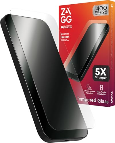 ZAGG Glass Elite Screen Protector for iPhone 16 Pro - 5X Stronger, Reinforced Edges, Ultra-Strong Tempered Glass, Scratch Resistant, Anti-Smudge, Easy Installation, InvisibleShield, Eco-Friendly