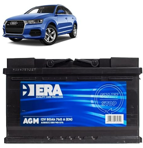 Batteria 80Ah A.G.M. per Audi Q3 1.4 2.0 TFSI benzina 2010-2018