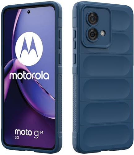 RIIMUHIR Funda Silicona Compatible con Motorola Moto G84 5G, Protectora de Cuerpo Completo, Antigolpes Carcasa, Protección Lente Cámara, Tacto Suave y Sedoso Caso (Azul Oscuro)