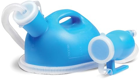 Aidapt Portable Male Urinal Bottle with Funnel and 1.5m Hose.Pee Storage Holder,with Lid,2000ml Capacity,Use from Wheelchair,Lying Flat,Travel,Easy to Clean,Hanging Clip