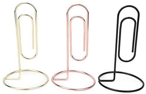 Baxnore 3 Stück Metall-Memo-Clip-Halter, Ständer, Foto-Display-Clip, Bildnummernständer, vertikaler Notizhalter, Tischnummern-Namenskartenhalter für Büro