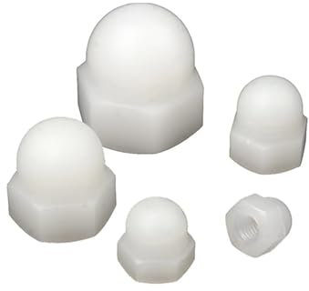 5/50X M3 M4 M5 M6 M8 M10 M12 M14 M16 Weiß Schwarz Nylon Kunststoff Isolierte Hex Hexagon Dekorative Abdeckung Dome Acorn Hutmutter DIN1587(WHITE,50pcs M6)