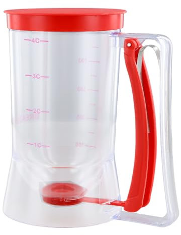 Hoxfly Distributore di Pasta per Torte, 900 ml Distributore di Pasta per Torte con Coperchio e Scala, Portatile Separatore per Pastella, Plastica Dispenser per Pastella per Waffle, Torte, Pancake