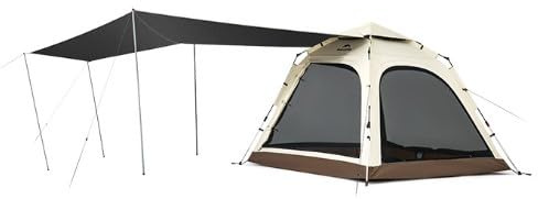 Naturehike Ango Pop Up Zelte Automatische 3 Mann Person Camping Zelt mit Markise Einfache Montage Zelt Wasserdicht Winddicht Anti-UV für Familie Park Camping Wandern Outdoor