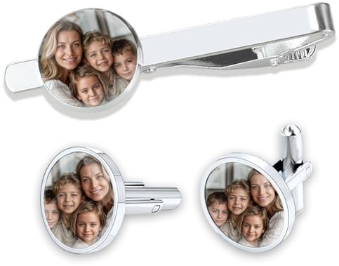 Gemelos Personalizados con Foto Camisa Hombre Gemelos Personalizados Boda Clip de Corbata Grabado Con Caja