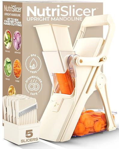 EMSON Cortador de mandolina seguro para cocina, cortador de mandolina todo en 1 para alimentos, funciona como cortador de patatas, cortador de verduras, cortador de alimentos, cortador de patatas