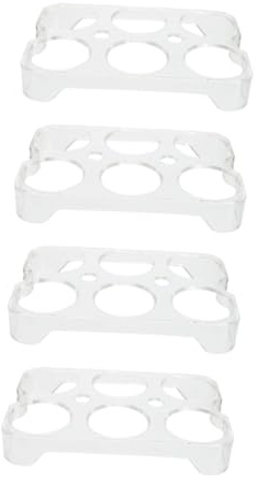 NUOBESTY Contenitore per Conservazione Sicura ed Elegante delle Uova 4 Pezzi per Uova da Frigorifero in Plastica Impilabile e Multifunzionale Design Fisso