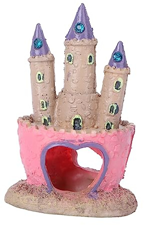 Toddmomy Castillo De Paisajismo para Acuario Adorno Castillo Pecera con Cueva Escondida De Dibujos Animados para Pecera Accesorios para Acuarios 4.52 X 2.95 X 2.36 in Agua Dulce Y Salada