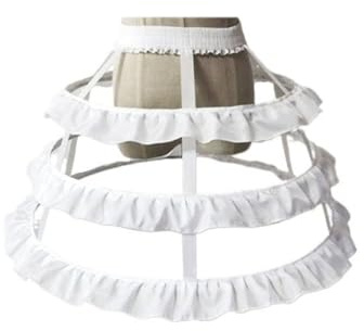 GIVBRO 3 Hoops Pannier Petticoat Vit Underkjol Damklänningskjol Krinolin
