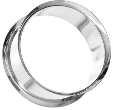 Taffstyle Flesh Tunnel Piercing Double Flared Edelstahl Silber