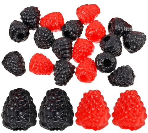 Mobestech Fruta Falsa de Frambuesa 30 Piezas PVC Modelo Decorativo