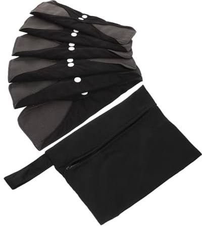Healvian Toalla Menstrual Lavable y Transpirable para Mujeres, Set Reutilizable de 1 Color Negro, Adecuado para Uso Diario Menstruación