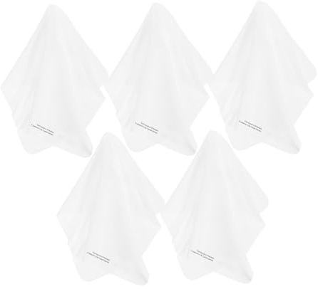 CLISPEED 5pcs White Cd Cleaning Cloths Microfiber Dust Wipes Vinyl Record Cleaner Multi-purpose Screen and Glasses Maintenance Rags for Audio Video Disc Care