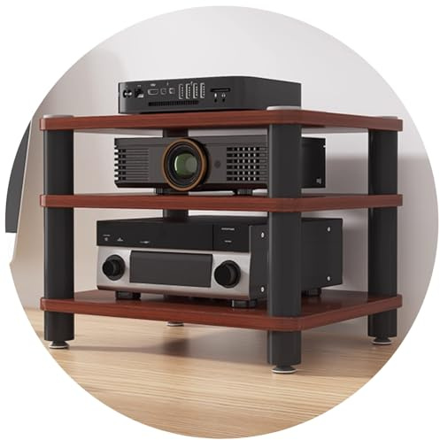 Universelles Audio-Rack – 2/3/4-stufiges HiFi-Regal Für Verstärker, Lautsprecher Und AV-Receiver Mit Antivibrationsfüßen, Stand Tischständer Heimkino Studioequipment(Brown,50 * 40 * 35cm(3Tier))