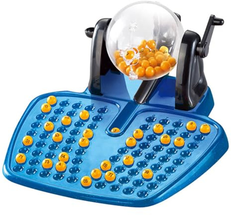 Set da bingo tradizionale - Gioco da tavolo vintage, macchina per lotteria interattiva, unità di miscelazione delle palline durevole | Divertente di gruppo sociale per la cerimonia del banchetto