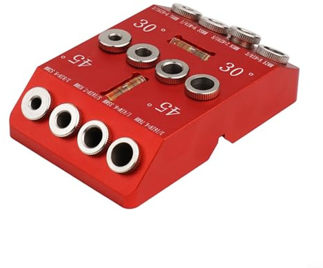Multi Angle Drill Guide Jig with 4 Sizes of Holes for Efficient Drilling in Cable Railing Installations (C)