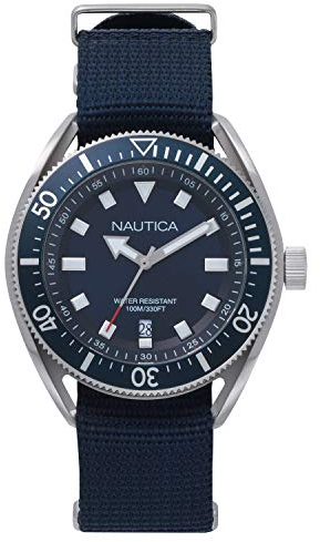 Nautica Reloj Analogico para Hombre de Cuarzo con Correa en Cuero NAPPRF009