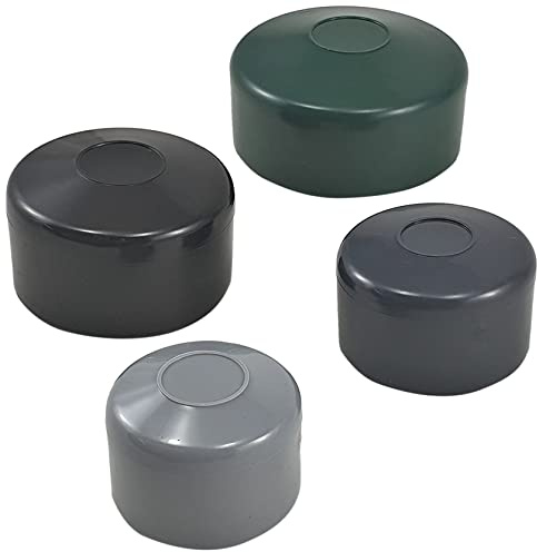 OuM 10 Stück Pfostenkappe Zaunpfahlkappe rund 48,3mm (1 1/2 Zoll) Schwarz