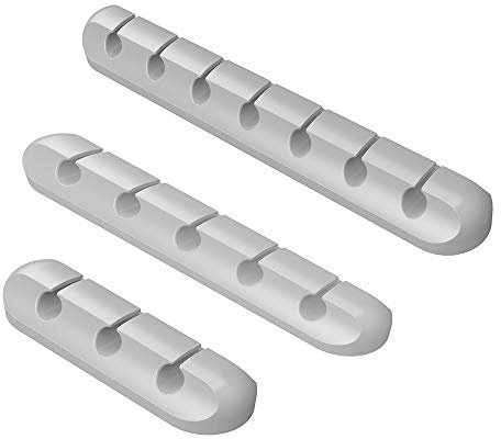 Cable Clips, Cable Management Clips, 3 Pack Silicone Adhesive Wire Cable Holder, Cable Cord Management Organizer for Power Cords, Charging Cables in Office and Home (Grey)