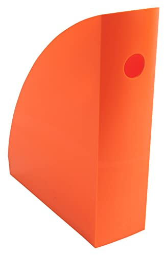 Exacompta - Réf. 18288D - 1 porte revues MAG CUBE - Dimensions 26,6 x 8,2 x 30,5 cm - Pour documents au format A4 et A4 maxi - Garantie 25 ans - Couleur Tangerine Opaque, Unité