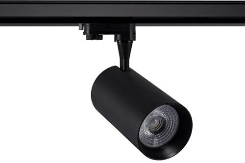 LEDKIA LIGHTING - Faretto LED Binario Trifase 30W Vulcan | 3000 lm Flusso Luminoso | Luce Calda 3000K | Installazione Flessibile, Nero, Policarbonato Alluminio