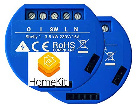 Shelly 1 compatibile Homekit composto da 2 Shelly. Firmware di terze parti installato per le funzioni leggere la descrizione interruttore termostato garage pulsante.