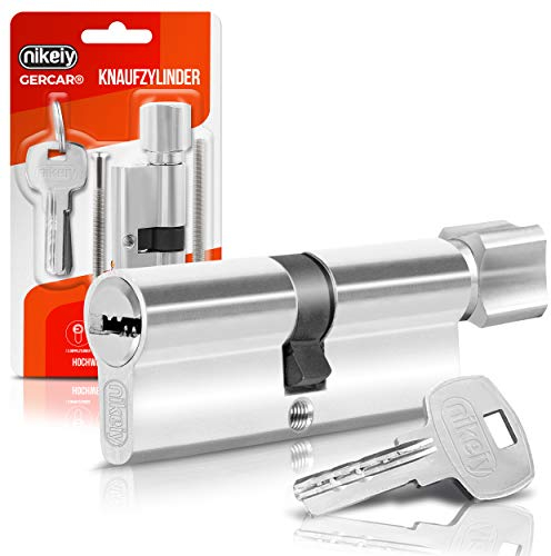 GERCAR Cylindre de serrure à bouton 45/45 - Avec 5 clés - Individuel - Longueur : 90 mm - A : 45 B : 45 - Lot de 1