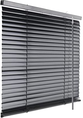 S SIENOC Schnurlos Alu Klemmträger Alujalousie Aluminiumjalousie | Schwarz B70xH160cm Lamellen Rollo Montage-Teile inklusive
