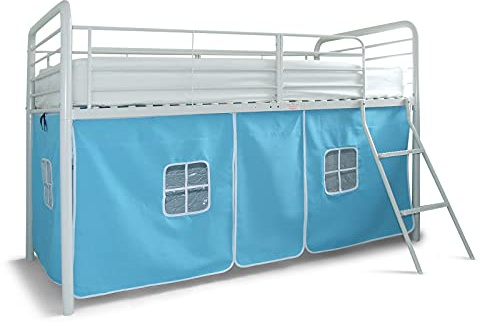 HLS Bed Tent Canopy for Midsleeper Cabin Bed – Baby Blue 188 x 87 x 74 cm – Cotton Fabric