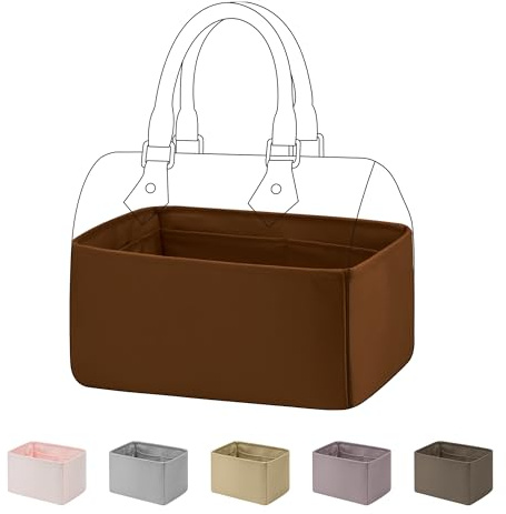 DGAZ Handtasche Tasche Organizer, Seide Innentaschen für LV Speedy Nano/20/25/30/35/40/45 Tasche, Leicht Handtaschenorganisator für Handtasche (Gold, Speedy 25)