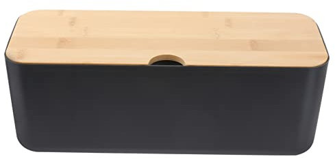 Cabilock Kunststoff-kabelmanagementbox Mit Holzabdeckung Steckdosenleisten-aufbewahrungsbox Haushaltskabel-Organizer Kabelversteckbox Für Tisch Und Bürogebrauch Zum Aufbewahren Und Schützen