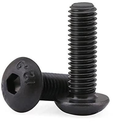 HANBKU Rundkopfschrauben/-bolzen mit Innensechskant, Güteklasse 12.9, Linsenkopfschrauben mit Innensechskant, Schwarze Innensechskantschrauben mit Knopf, M10