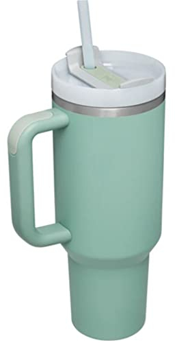 Besot Adventure Quer Tumbler with Handle and Straw, No Moq, Travel Mug, 304 Stainless Steel, BPA Water Bottles, Large Tumbler (New Eucalyptus Color)..