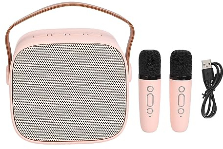 Mini Karaoke Machine, Portable Bluetooth Speaker, Karaoke Machine with 2 Wireless Microphones Portable Stereo Sound Karaoke for Kids Adults for Party, Home KTV, Outdoor, Travel