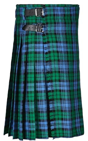 Magnificent Sport Kilt traditionnel Campbell Tartan 4,57 m Écosse Kilt écossais Highlander Kilt de cérémonie pour hommes, Vert, 30W