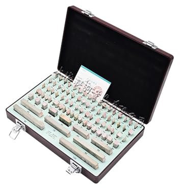 FUNTLY endmaße Set 38-teiliges Set 1 Klasse 0 Klasse Inspektionsblock-Messgerät Test-Messschieberblöcke Messinstrumente (Color : 38PCS 1.005-100mm, Size : Grade 0)