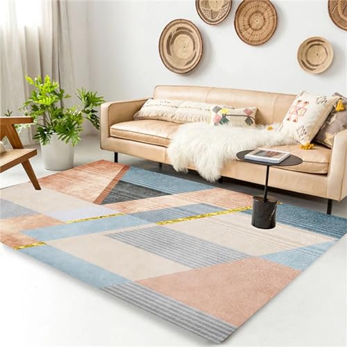 AU-OZNER Teppich Natur Blauer Teppich, einfacher Küchenteppich, der Sich leicht saugen und warm halten lässtteppich günstig,Blau,80x120cm