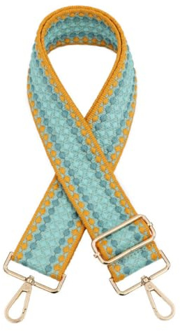 Taschengurt Breit Taschen 5CM,Verstellbarer Schultergurt,Taschengurte Zum Wechseln,Längenverstellbarer 75-130cm Schulterriemen,DIY Zubehör für Tasche,Crossbody-Taschengurte,Gelber Rand Hellgrün