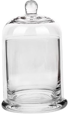 Baoblaze Cloche Glass Dome Candle Holder Glass Cloche Dome with Base,Wedding Glass Bell Cover Candle Jar Cup for Candy,Snack Nuts Cake, clear