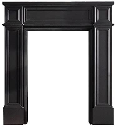 Marco de repisa de chimenea Chimenea envolvente, moderna chimenea eléctrica, repisa envolvente de madera, gabinete decorativo for el hogar, repisa envolvente, negro Decoración de repisa de chimenea(Pe