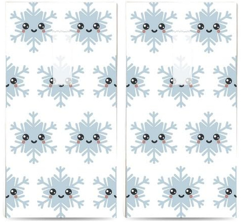 20 einzelne Taschentücher Weihnachten Niedliche Schneeflocke. 2 Packungen mit 10 einzelnen Papiertaschentücher bedruckt als Geschenk.