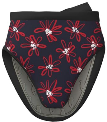 Mini gants de cuisine en silicone résistants à la chaleur Motif floral Rouge marine