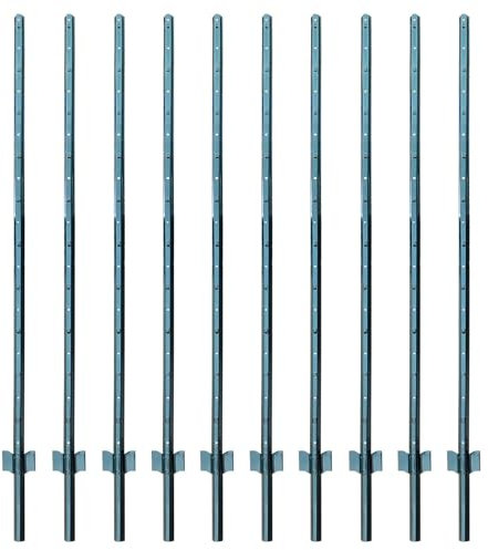 ARIFARO Zaunpfosten 152cm Robuste Metallpfosten, Packung mit 10, Kein Graben Garten U-Pfosten für Drahtzaun Stahlpfosten für Hof, Outdoor-Draht