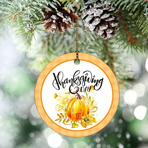 Weihnachtsbaumschmuck 7.3cm, Thanksgiving-Ahorn-Zitate Christbaumschmuck Anhänger Personalisierte Runde Keramik Ornament Lustige Weihnachtsanhänger Für Party Hausdeko Holiday