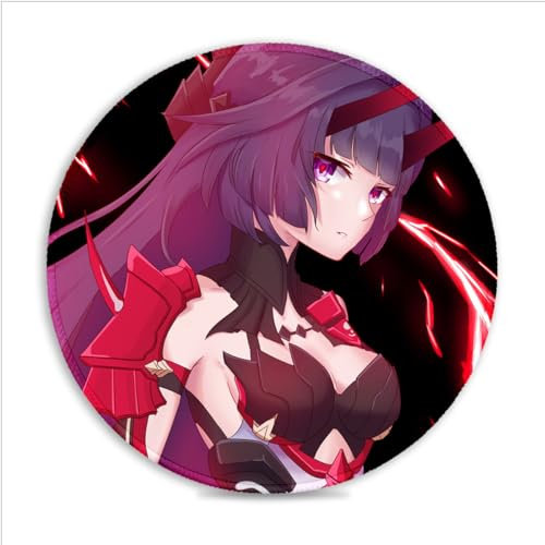 Houkai Gakuen Herrscher of Thunder (20 x 20) CM 7.87 (in) Tappetino per mouse in tessuto su tappetino da scrivania resistente agli schizzi compatibile con mouse laser e ottici