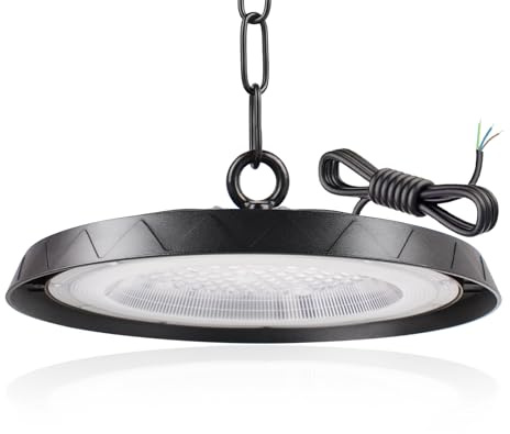 100W UFO LED Werkstattlampe, 6000K Kaltweiß UFO LED High Bay Light, 10000LM Hallenstrahler IP65 Wasserdichte Industrielampe High Bay Licht für Lagerhaus, Fabriken, Garage